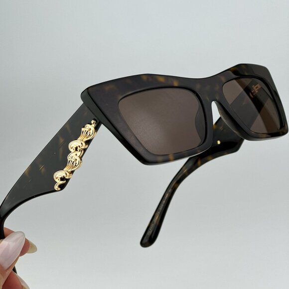 D&G DG4435 502/73 BRAND NEW Sunglasses Havana Dark Brown Cat Eye Women - Picture 6 of 14
